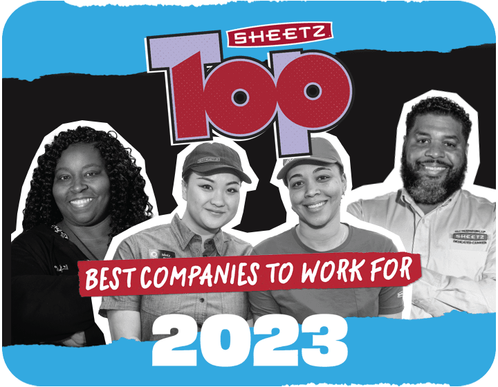 sheetz employees posing for the top 100 best companies to work for award