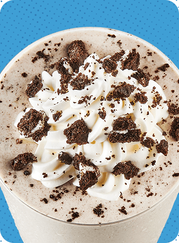 oreo milkshake on a blue background